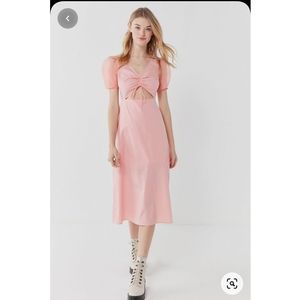 Urban Outfitters coral midi dress new